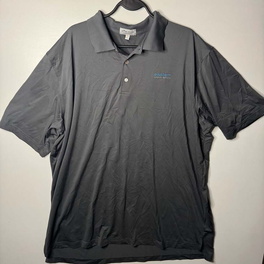 Peter Millar Summer Comfort XXL Computer Exchange Embroid Grey Polo Shirt